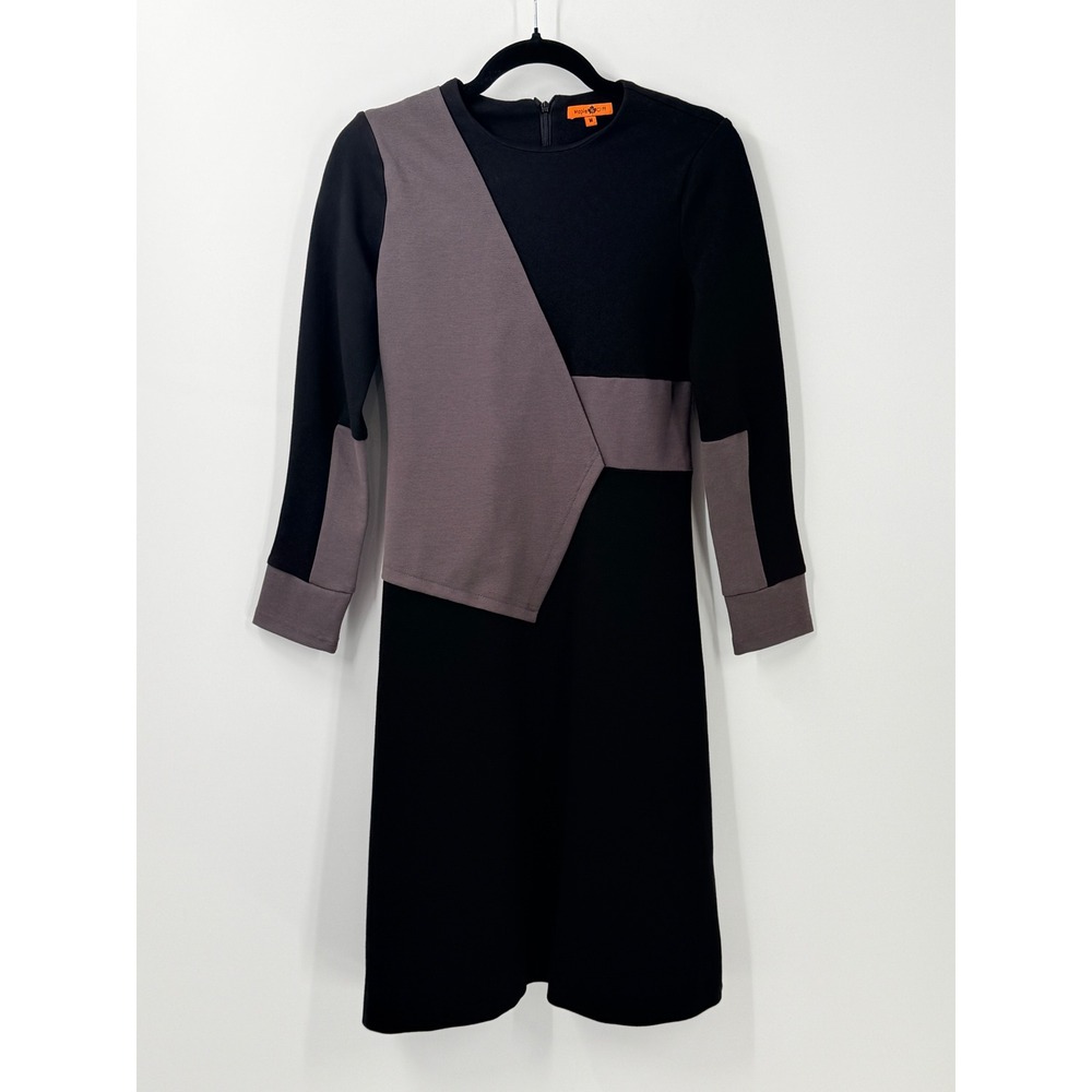 Maple & Cliff Colorblock Long Sleeve Dress Sz M office academia minimalist‎